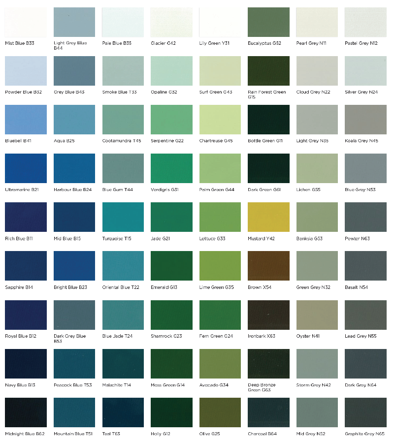 As2700 Colour Chart